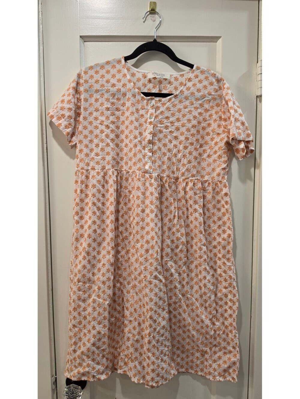 BRASS & ROE XS Orange Floral Embroidered Dress by Called to Surf